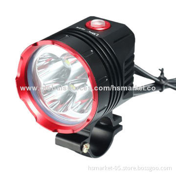 Bike front light, UniqueFire brand, 4 x Cree XM-L2 LED, 6 x 18650, 8.4V, 5000lm, aluminum bodyNew